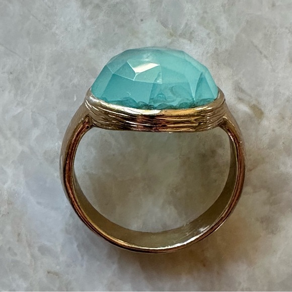 Melinda Maria Green and Gold Statement Ring - West Palm Beach Chic - Chalcedony - Picture 8 of 14